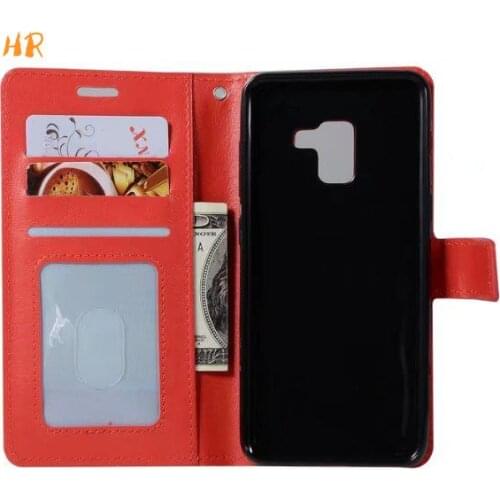 100pcs/lot free shipping Soft TPU + PU Leather Crazy Horse Wallet Case for Samsung A8 2018/A8 PLUS /A6 A6 PLUS J6 2018