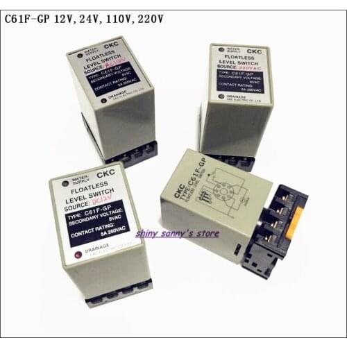 2 Sets/Lot C61F-GP DC12V DC24V AC110V AC220V Water Level Controller Switch Level Relay With Socket Base Brand New