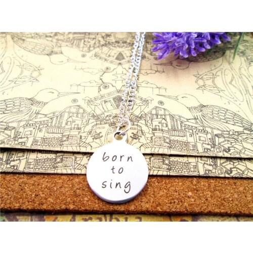 3pcs/lot Fashion stainless steel necklace "born to sing" Charms Pendant necklace Jewelry Gift more style for choosing