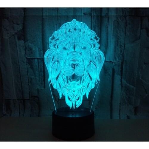 Lion 3d Lamp Colorful Christmas Gift Childrens Toys 3d Vision Led Night Light Gift Decoration Atmosphere Led Table Kids Lamp