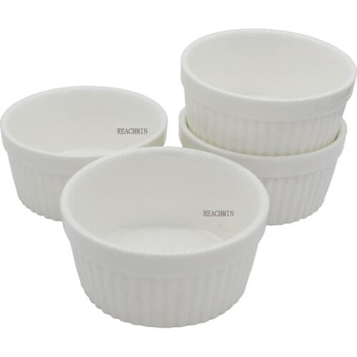 4 Pieces Porcelaine Ramekins Ceramic Pudding Mold Muffin Baking Cup 10oz or 13oz