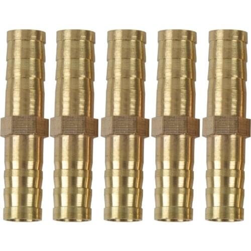 5pcs 8mm Inner Dia Air Gas Straight Hose Pipe Barb Coupler