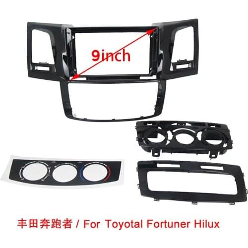 9inch front plastic housing for Toyota Fortuner Hilux 2008-2014 car radio front plastic frame with full set cables plugs