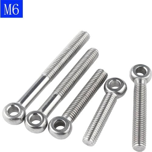 M6 - 1.0 6mm 304 Stainless Steel Machinery Shoulder Lifting Eye Screws Bolts O ring head Axle
