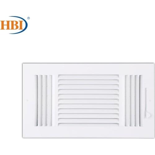 HBI 3-Way W12"*H6" Straight-Blade Ventilation Grille Air Outlet Valve Air Supply Register Air Vent Cover Steel Ceiling/Sidewall