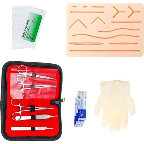 Surgical Suture Training Kit Skin Operate Suture Practice Model Training Pad Scissors Tool Kit Teaching equipment