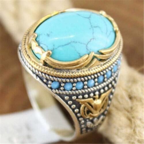 Individual retro punk gem titanium steel alloy ring for men Size 6-10