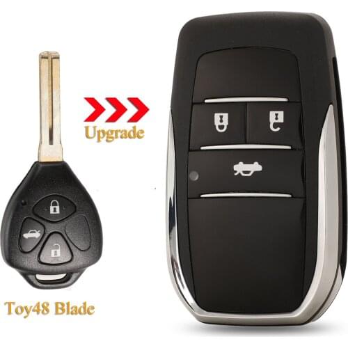 Kutery 3 Buttons Upgrade Folding Key Case Cover Shell Fob For Toyota Crown Camry Corolla Reiz RAV4 With TOY48 Blade