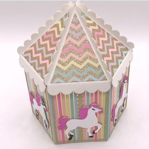 KSCRAFT Carousel Box Metal Cutting Dies Stencils for DIY Scrapbooking/photo album Decorative Embossing DIY Paper Card