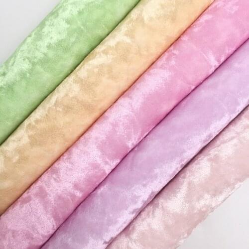 Amonglitter Wholesales Leather Supplier Pastel Colors Soft Crushed Velvet Fabric Sheets For Bows DIY 21x29cm MB154