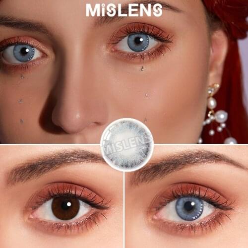 Mislens 1pair(2pcs) Color Contact Lenses For Eyes Blue Lens Color Eyes Natural Beauty Cosmetics Eye Contacts With Color P-0.00