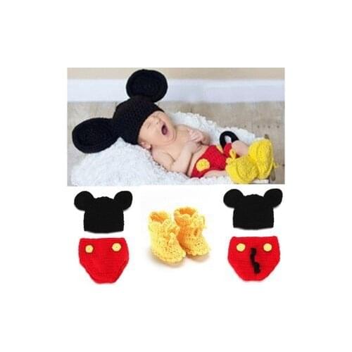 Newborn Soft Comfortable Knitting Wool Set One Hundred Days Baby Photography Clothing Infant Hair Accessories Holiday Gifts