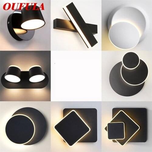 OUFULA Modern Wall Lamp Fixture Rotating Bedside LED Wall Light Indoor Creative Decoration For Home Bedroom Living Room Dining