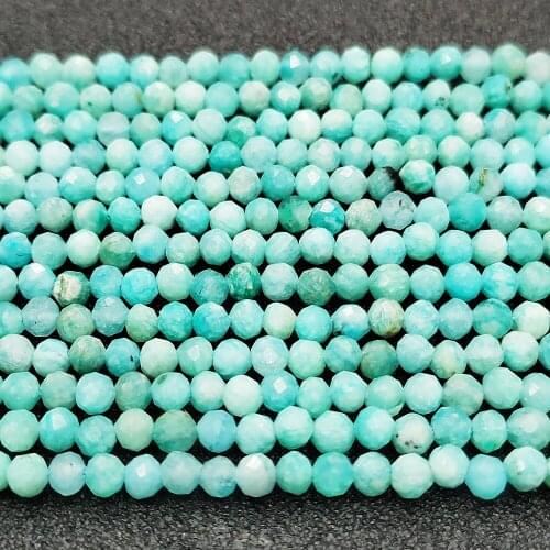 Natural Stone Amazonite Beads 2/3/4/6mm Fine Faceted Crystal Charm Handmade DIY Bracelet Necklace Earrings Jewelry Accessories