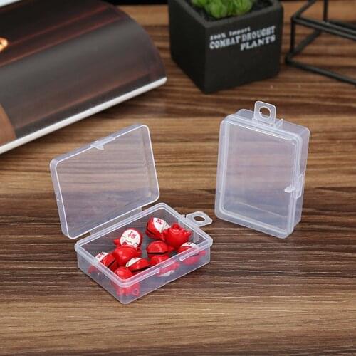 Small Plastic Storage Box Makeup Organizer Clear Square Diamond Painting Plastic Box Cosmetics Storage Box Desktop Organizer