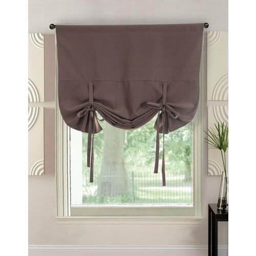 New Modern Drape Window Curtains High-precision Double-sided Matte High Blackout Polyester Solid Color Roman Short Curtain