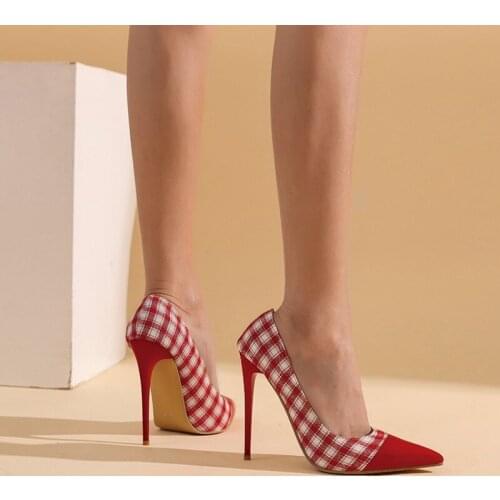 The New 2021 All-match Stiletto Pointy Spell Color Shallow Mouth 12cm Single Shoes-FV-117