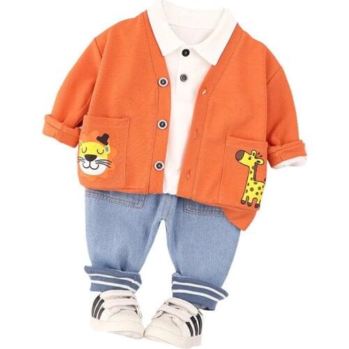 Baby Boys Girls Clothes Children Cotton Spring Autumn Shirts Jacket Pants 3Pcs/sets Infant Outfit Kid Fashion Toddler Tracksuits