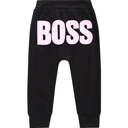 Autumn Winter Baby Casual Boys Girls Kids Pants Print Letter BOSS Cotton Newborn Warm Harem Pants Trousers Pantalones