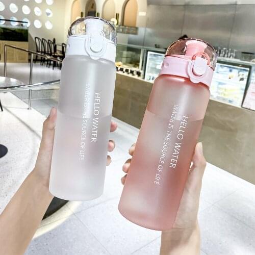 780ml Portable Water Bottle Frosted Plastic Water Bottle with Rope Outdoor Sport Travel Camping Bottle Juice Milk Cup Kitchen