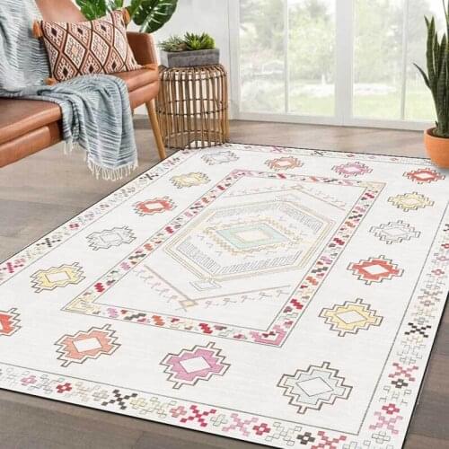 Simple Geometric Ethnic Style Carpet and Rug Morocco Living Room Sofa Table Non-Slip Floor Mat Kids Bedroom Bedside Bath Tapete
