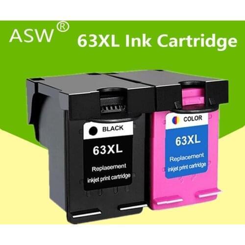 ASW 63XL Ink Cartridge Replacement for hp 63 XL Ink Cartridge HP63 for Deskjet 1110 2130 2131 2132 3630 5220 5230 5252 Printer