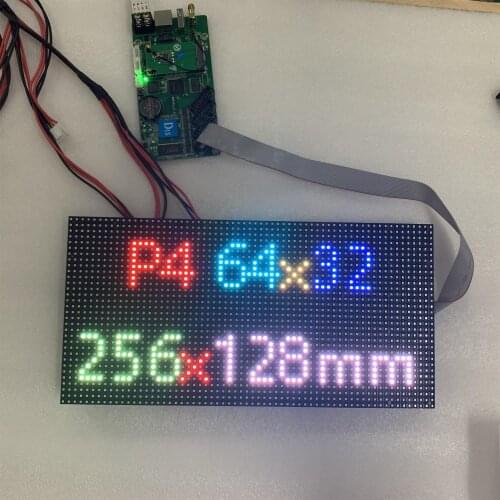 Indoor RGB led display screen module p4 / 256mmx128mm 64x32 dots led sign module p4 smd2121