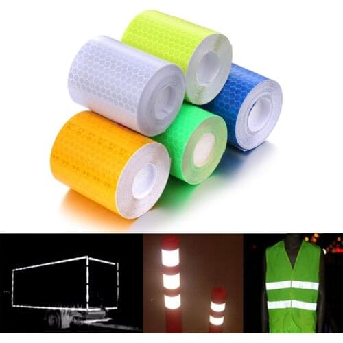 Truck Car Honeycomb Reflective Sticker Tape Motorcycle Auto Styling Body Stripe Tapes Night Driving Safety Signs 5x100cm