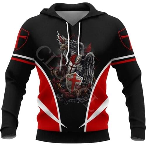 Personality hoodie men fall and winter vintage Harajuku Knights Templar graphic 3d Print comfort Streetwear Unisex Sweatshirts