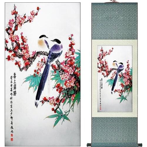 Traditional Chinese Art Painting Home Office Decoration Chinese painting spring birdsPrinted painting