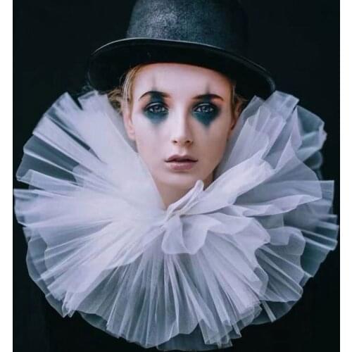 Vintage Mesh Neck Ruff Tulle Ruffle Collar Renaissance Halloween Cosplay Choker X7YA