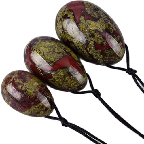 Dragon Blooded Stone Yoni Egg Natural Jasper Set Drill Crystal Mineral Ball Kegel Exercise Pelvic Floor Muscle Vagina For Woman