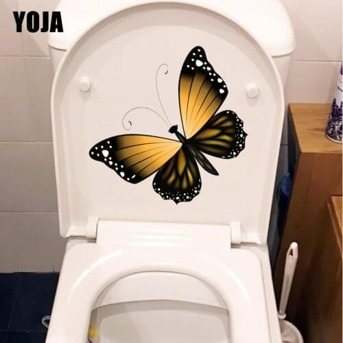 YOJA 21X19.8CM Beautiful Butterfly Home Room Decoration Wall Sticker Classic Bathroom Toilet Decals T1-2092