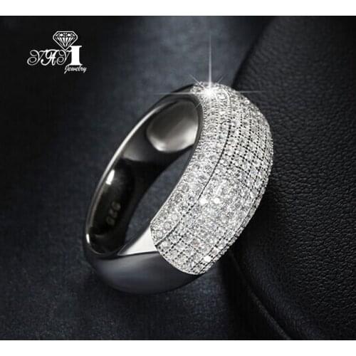 YaYI Jewelry Fashion New Arrival Princess Cut 3.5CT Yellow Zircon Silver Color Engagement Wedding Party Lover Rings