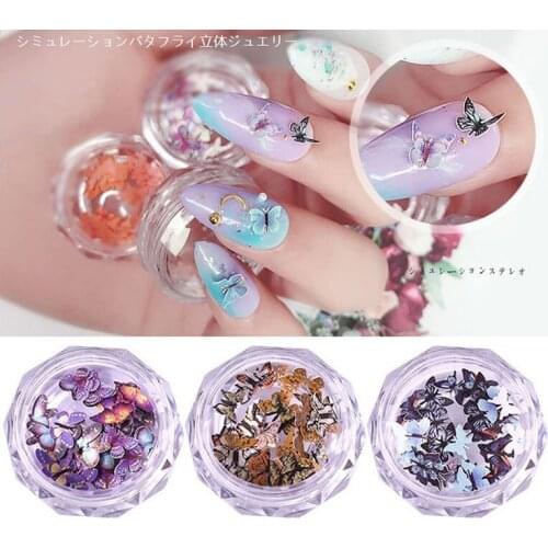 1Box Three-dimensional simulation bowknot nail jewelryNail Art Stones Charms Colorful 3D Nail Art Decorations DIY Accessories
