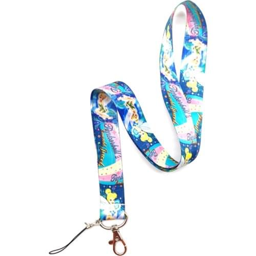 10 pcs cartoon Thinker bells lanyard Neck Strap Lanyards Card Holders Bank Neck Strap Card Bus ID Holders Rope Key