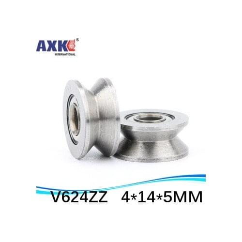 10 pcs V grooved straightener guide wheel bearings V624/135 V135 4*14*5 mm ABEC-5 Precision pulley V624ZZ 624VV