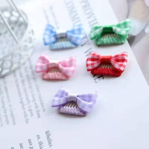 2021Dogs Small plaid bow hairpin Grooming Accessories Hair Clip Pet BB Clip Hairpin Comb