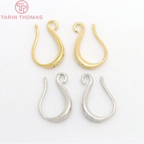 3 color can picked 12PCS 10x15MM 24K Gold Color Plated Brass Earrings Hooks High Quality Diy Jewelry Accessories
