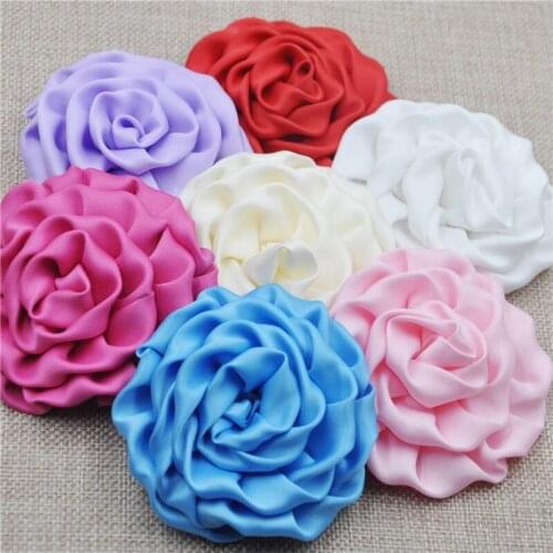 3pcs Big Ribbon Flowers Sewing Appliques DIY Crafts Wedding Decoration A0183