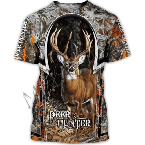 3D Print Fashion Animal Deer Hunter Colorful Men/Women Leisure O-Neck T-shirts / Beach Shorts / Tanks / Oversized Top S-129