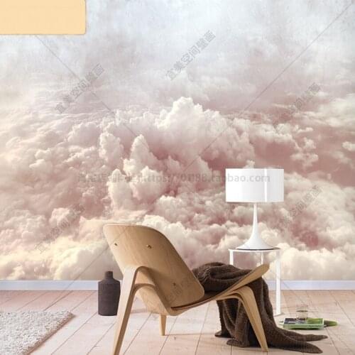 3D Nordic personality creative girl bedroom background wall mural pink cloud living room sofa and TV wallpaper papel DE parede
