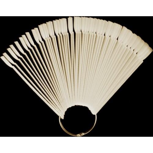 50/Set Nail Art Tips Display Practice Sticks Fan Shaped Nail Polish Swatches Nail Color Sample Nail Art Practice Tools