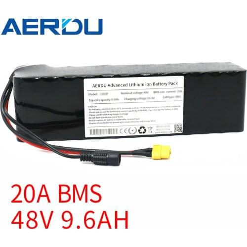 AERDU 48V 13S3P 9.6Ah Lithium ion Battery Pack For 54.6V E-bike Electric bicycle Scooter with 20A discharge BMS