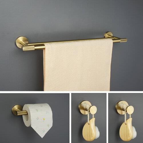 Wholesale Luxury Bathroom Accessories Hardware Set Robe Hook Towel Hanger Rack Ring Soap Dish Shelf Roll Paper Holder Rose Gold