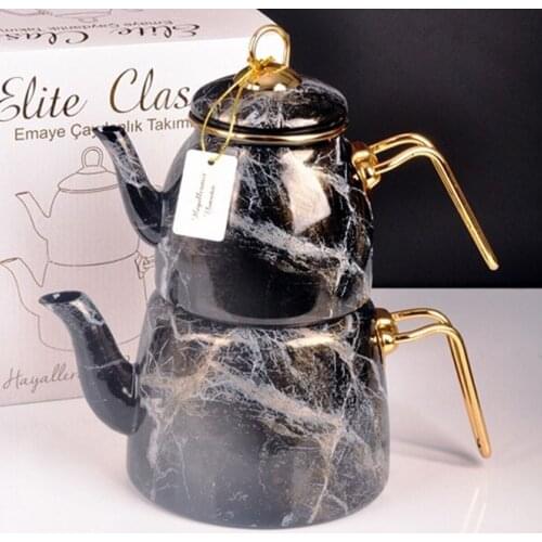 Marble pattern black teapot gold handles | чайник | teekanne | ابريق الشاي | tējkanna | different teapot models