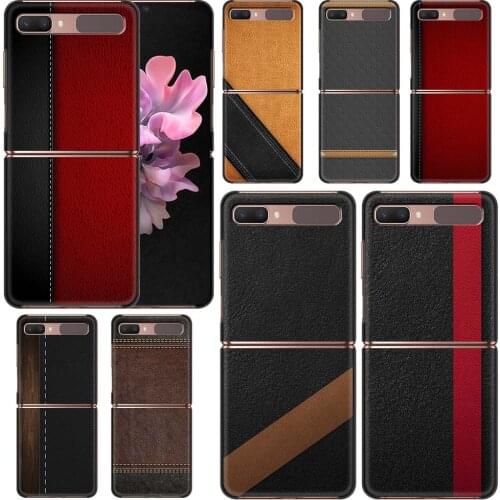 Business Vintage Cover for Samsung Galaxy Z Flip 6.7" PC Hard Phone Case ZFlip 5G Black Segmented Protect Coque Cases Shell Bag