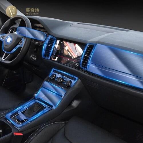 For Skoda Kodiaq GT 2017-2020 Car Interior Center console Transparent TPU Protective film Anti-scratch Repair film Accessories