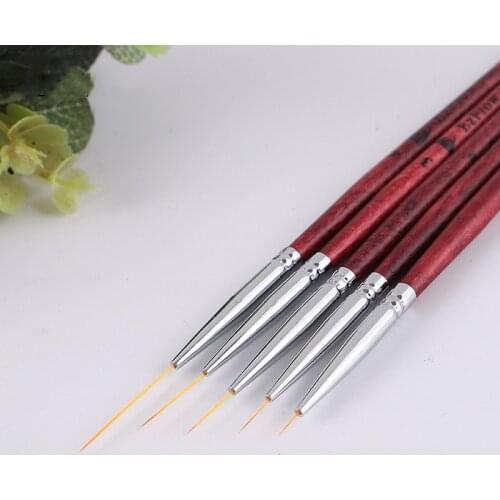 Oil Paint Brush Wood Handel Nylon Hair Different Size Hook Line Pen For Watercolor Gouache Acrylic Painting Art Tools