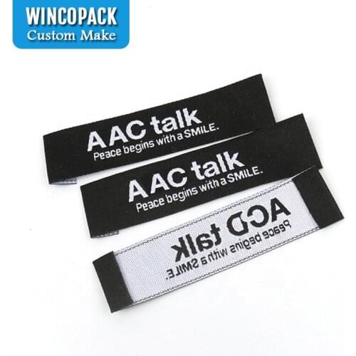 Fashion Design Custom Black Damask Woven Label For Brand Clothing WL097